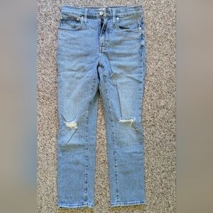 Madewell High-Rise Slim Boyjean in Blue